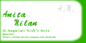 anita milan business card